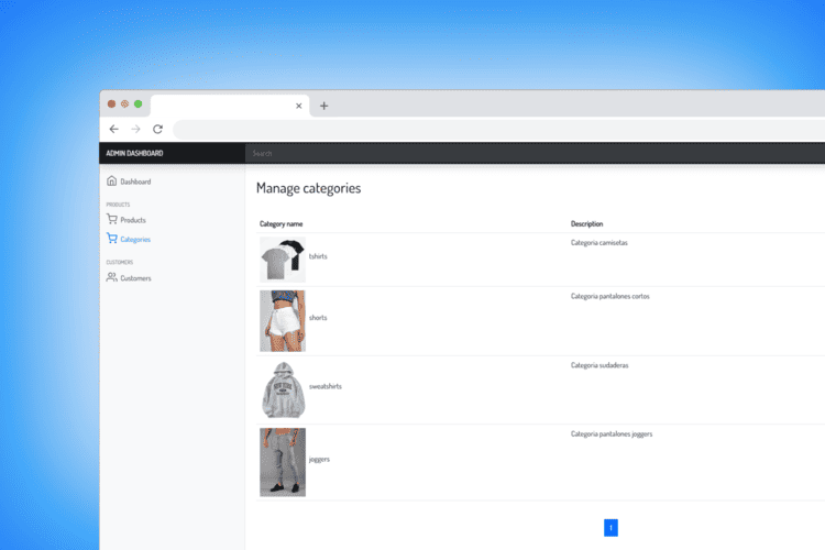 Admin dashboard