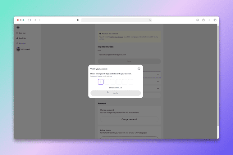Account verification